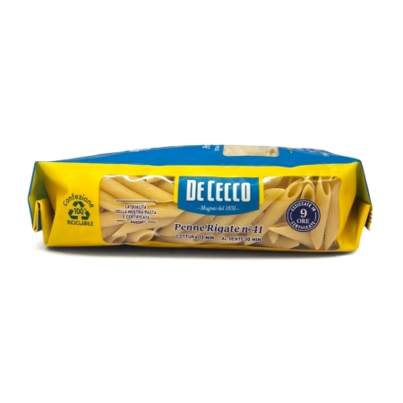 Makaron De Cecco Penne Rigate n.41 z Semoliny Durum 500g - Włoska Klasyka Idealna do Każdego Sosu